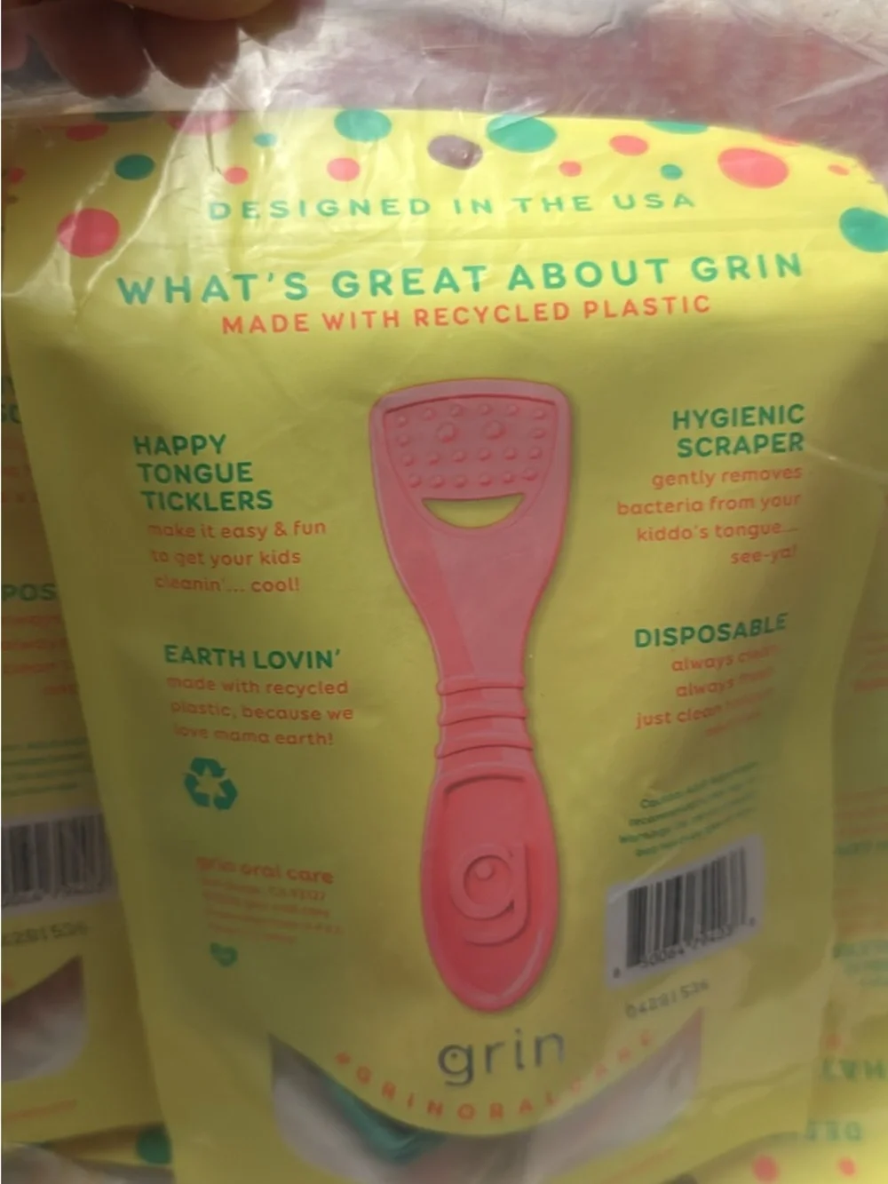 Grin Kids Kiddo Tongue Cleaners - Pink & Teal